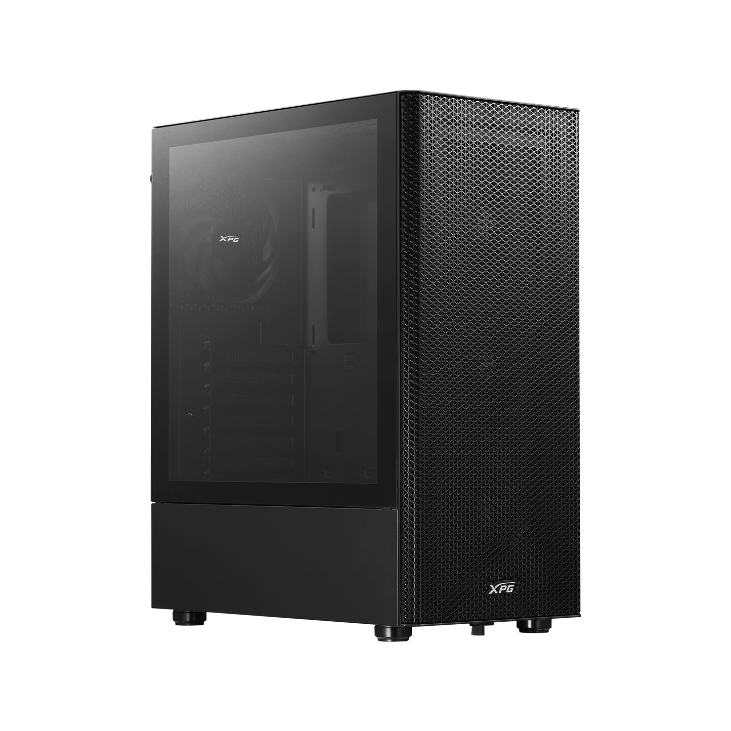 Gabinete GAMER XPG VALOR MESH. Media torre. ATX, Micro-ATX y Mini-ITX. Panel lateral de vidrio templado, filtro de polvo extraíble. VALORMESHMT-BKCWW