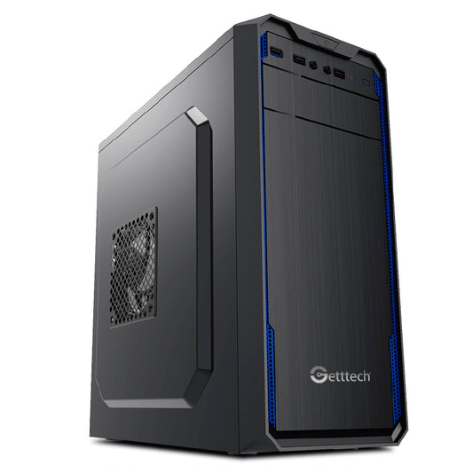 Gabinete GETTTECH GG-1803 ATX Fuente 500W 1 Vent,2USB2.0,1USB3.0, Negro