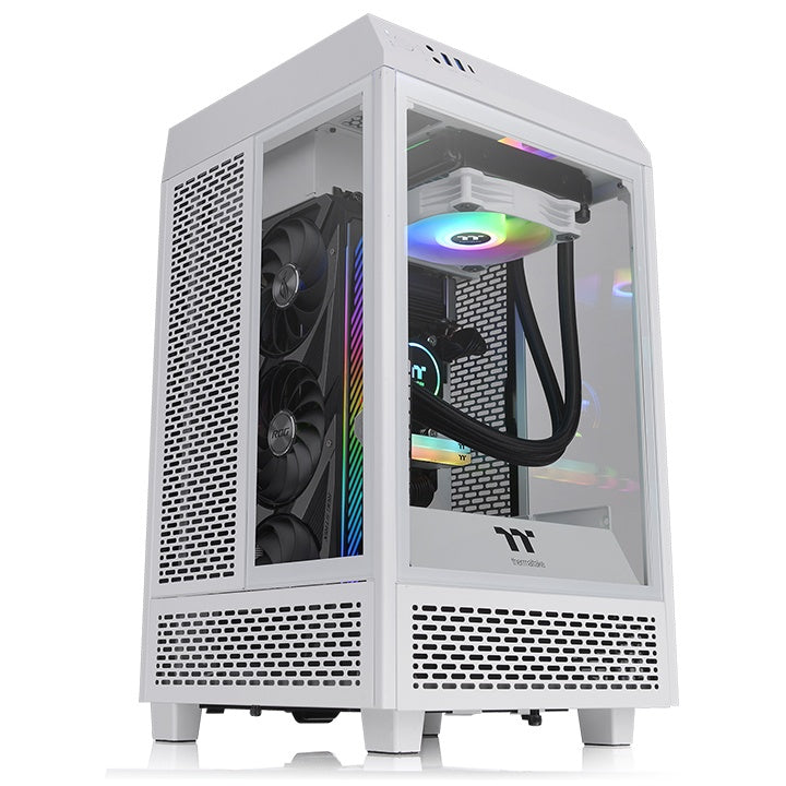 Gabinete  THERMALTAKE The Tower 100 Snow Mini Chassis, Mini-Tower, Gabinete, Mini-ITX, Color blanco