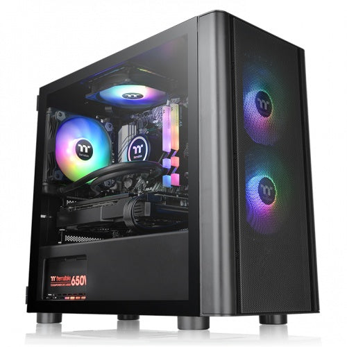 Gabinete THERMALTAKE CA-1R1-00S1WN-02, V150 Tempered Glass ARGB Breeze Micro