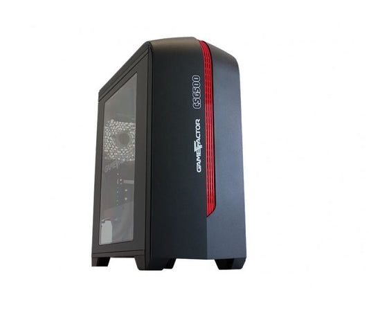 Gabinete GAME FACTOR CSG500 mATX NEG/ROJO, 2xVENT 120MM LED, 1x USB 2.0, 1x USB 3.0