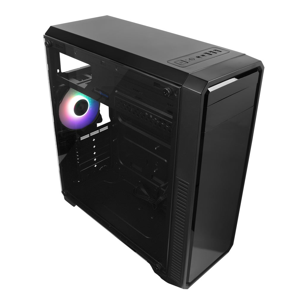 Gabinete Gaming GAME FACTOR CSG-300, ATX, Micro ATX, Mini ITX, Gabinete, ATX, Negro