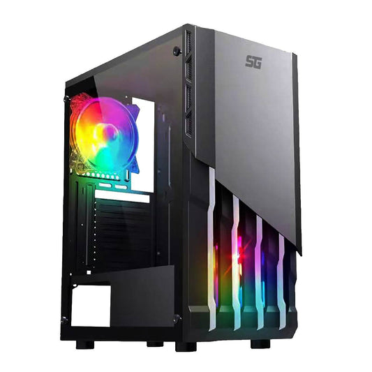 GABINETE GAMER START THE GAME CSG-530 mATX, CRISTAL, USB 3.0, S/FTE, NEGRO