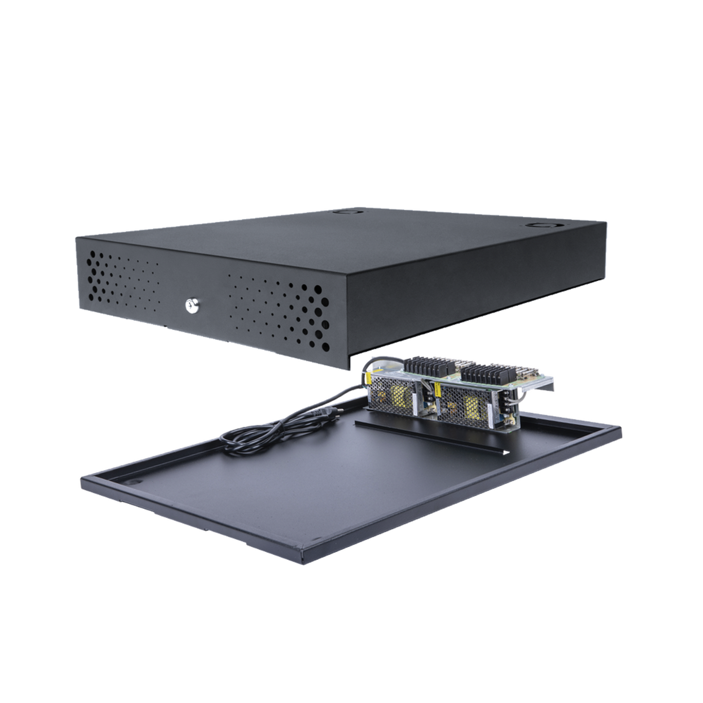 Fuente de Poder/ 16 Salidas/ 12-13.2 Vdc@10A. Â¡CON ESPACIO PARA RESGUARDAR SU DVR/NVR!