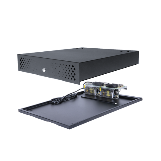 Fuente de Poder/ 16 Salidas/ 12-13.2 Vdc@10A. Â¡CON ESPACIO PARA RESGUARDAR SU DVR/NVR!