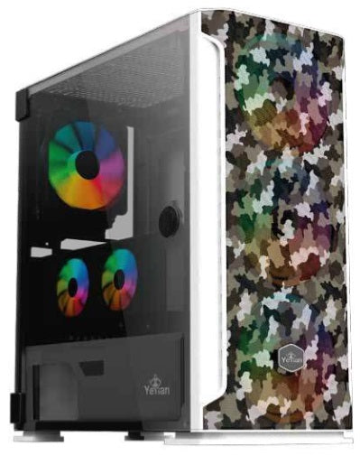 Gabinete YEYIAN YGH-49704 HOLLOW 2500 ATX,C/T 3VEN ARGB/MESH/USB/Blanco