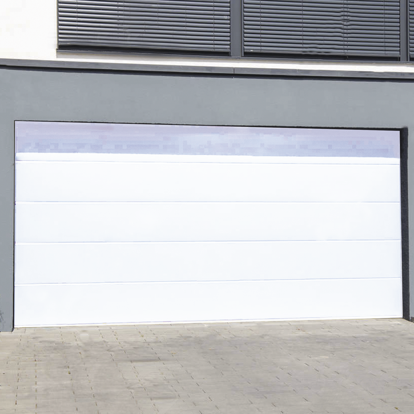 Puerta de Garage de Alta Calidad / Linea Central / Color Blanco 14X9 pies, AISLADA, Estilo Americana.