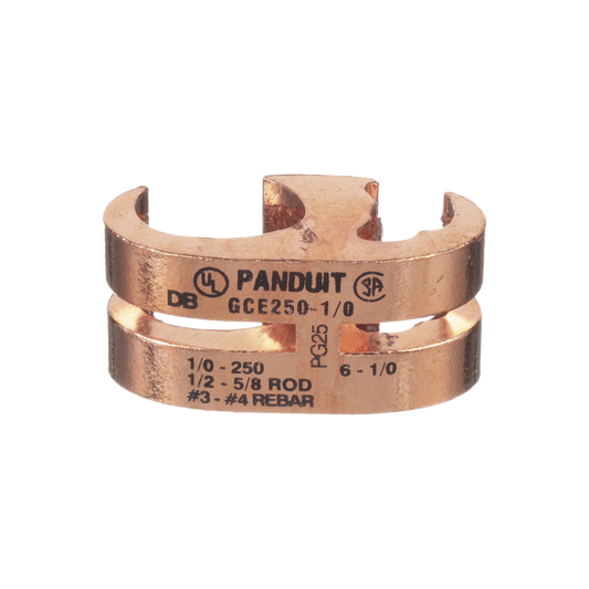 Conector de Conexión a Tierra tipo "E" para Conductor 1/0 AWG STR - 250 KCMIL MAIN y 6 AWG SOL - 1/0 AWG STR TAP | PANDU