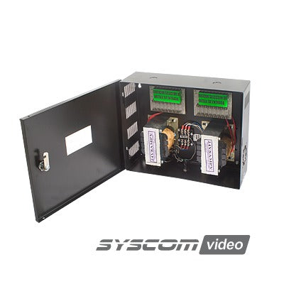 Fuente de poder profesional CCTV de 24 Vca @16A, 16 cÃ¡maras, volt. de entrada: 115, 127, 132 Vca (Seleccionable), con capacidad de baterÃ­a de respaldo, requiere baterÃ­a