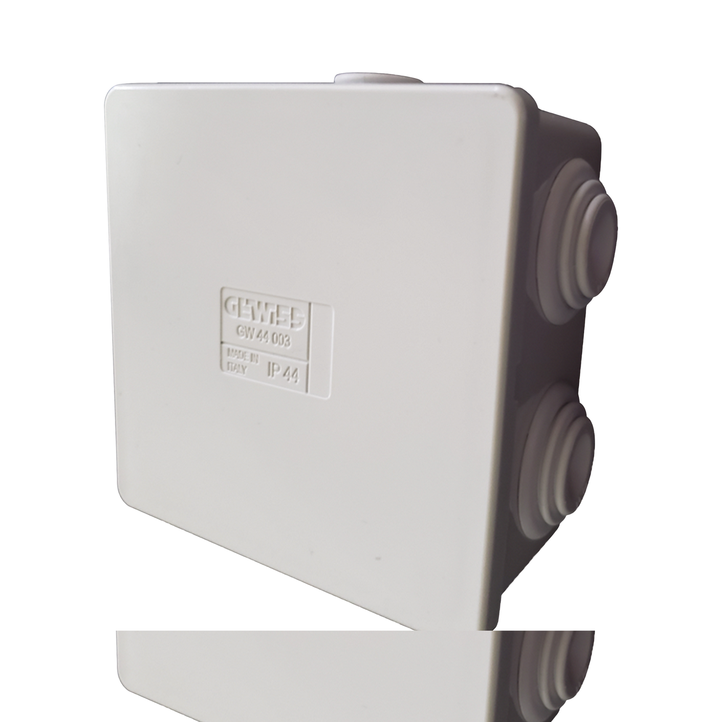 Caja de derivaciÃ³n de PVC Autoextinguible con 6 entradas, tapa a presiÃ³n, 80x80x40 MM (Medidas internas, mayor Ã¡rea permisible para el cable, Para instalaciÃ³n al exterior (IP44)