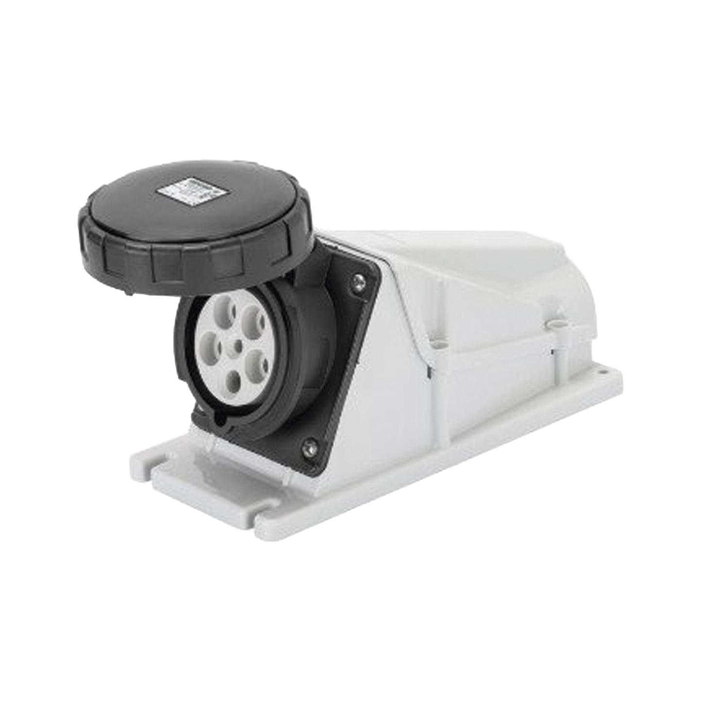 BASE DE SUPERFICIE ANGULADA 90Â° - IP67 - 3P+N+T 125A 480-500V 50/60HZ - NEGRO - 7H - CABLEADO A TORNILLO