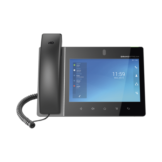 TelÃ©fono IP Android 11, 16 lÃ­neas SIP con 16 cuentas, pantalla tÃ¡ctil  8", puertos Gigabit, Wi-Fi, Bluetooth, PoE, codec Opus, IPV4/IPV6 con gestiÃ³n en la nube GDMS