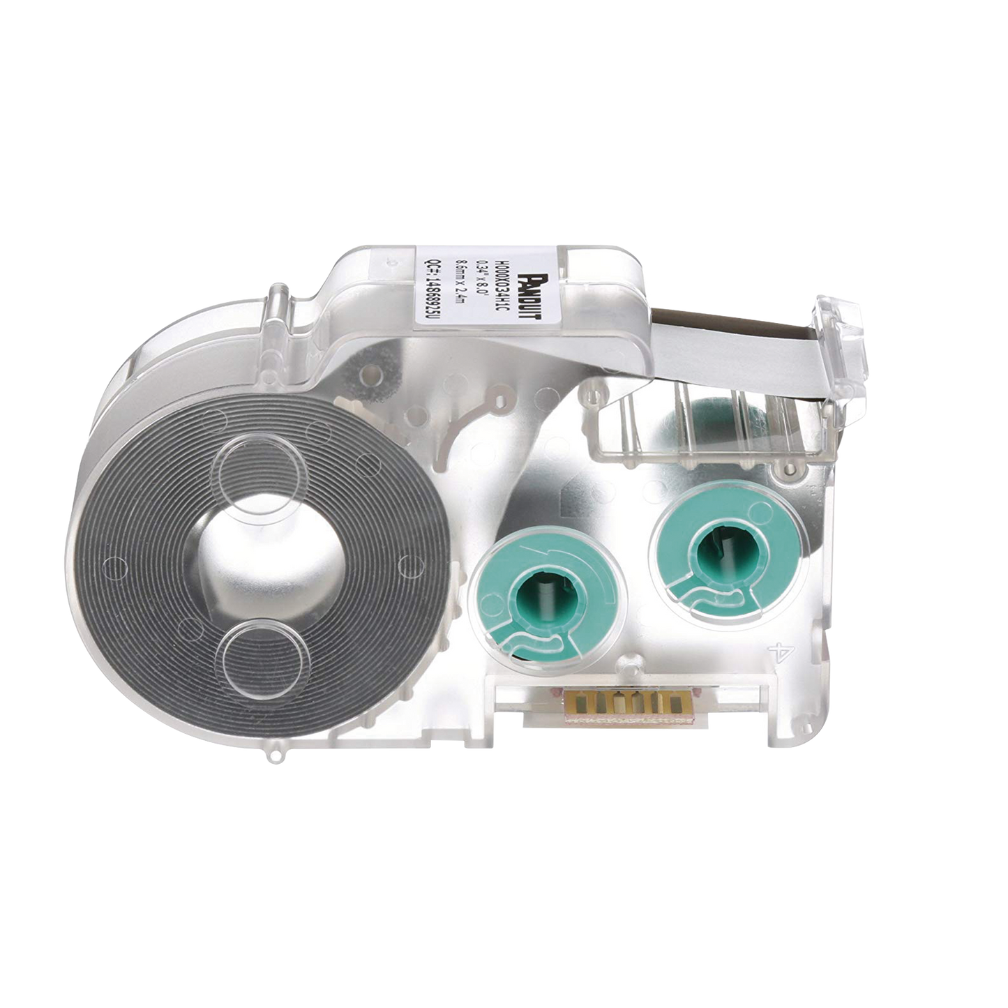 Casete de Etiquetas de Poliolefina de Cinta Continua, Tubo TermocontrÃ¡ctil, 8.6 mm de Ancho, 2.4 m de largo, Para Cables de 1.5 a 4.8 mm (18-12 AWG) de DiÃ¡metro, Color Blanco