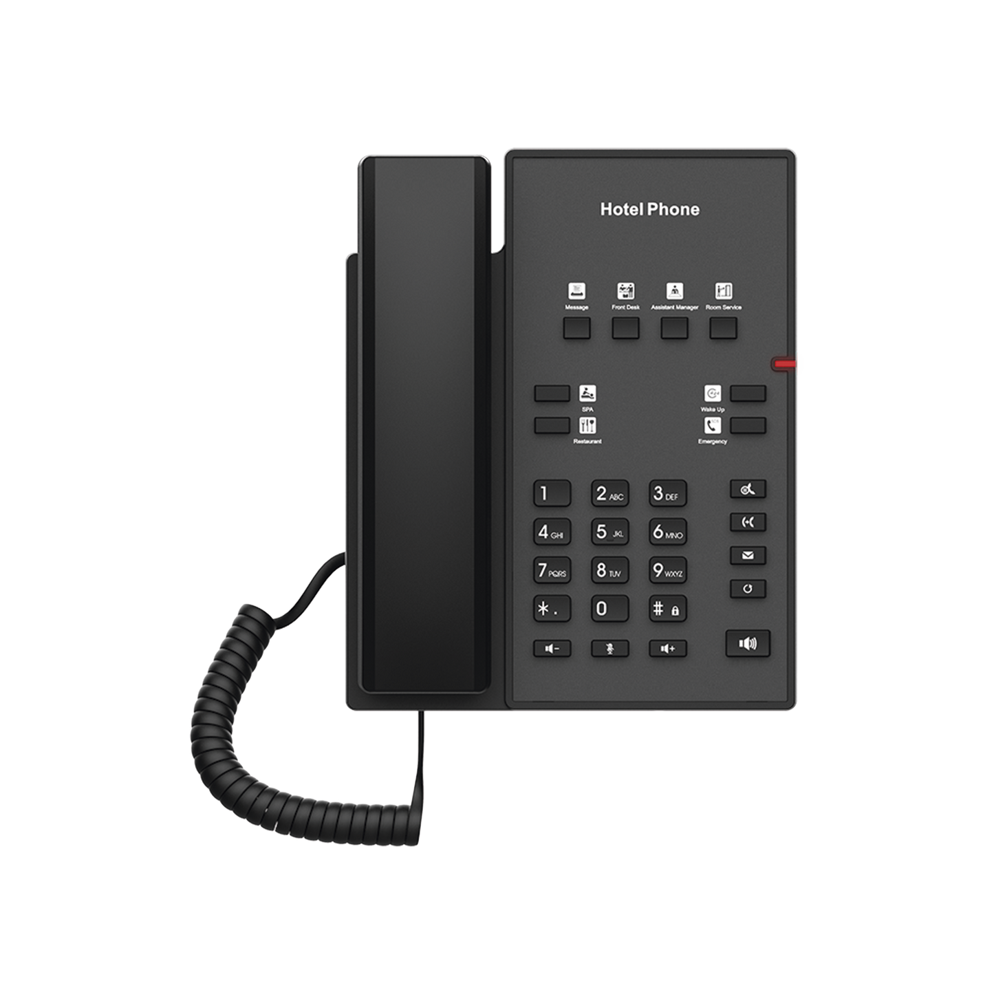 TelÃ©fono IP para HotelerÃ­a, profesional con 8 teclas programables para servicio rÃ¡pido, plantilla personalizable con PoE