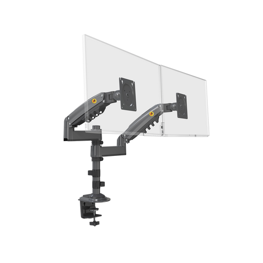 Montaje de Escritorio articulado para 2 monitores de 17 a 27" /  Soporta hasta 19kg por monitor / Vesa 75 x 75 / 100 x 100 / Acero / RotaciÃ³n: 360Â°