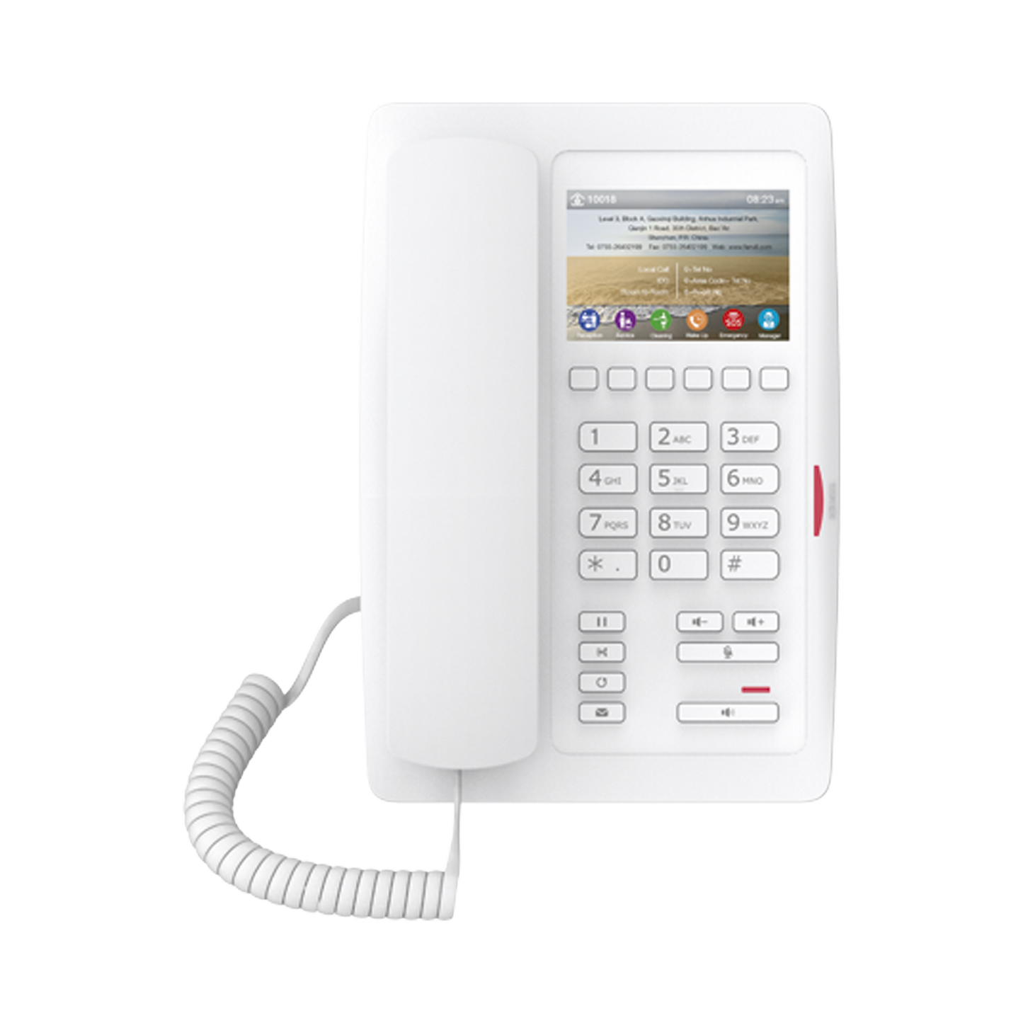 (H5 Color Blanco)TelÃ©fono para HotelerÃ­a, profesional de gama alta con pantalla LCD de 3.5 pulgadas a color, 6 teclas pr...