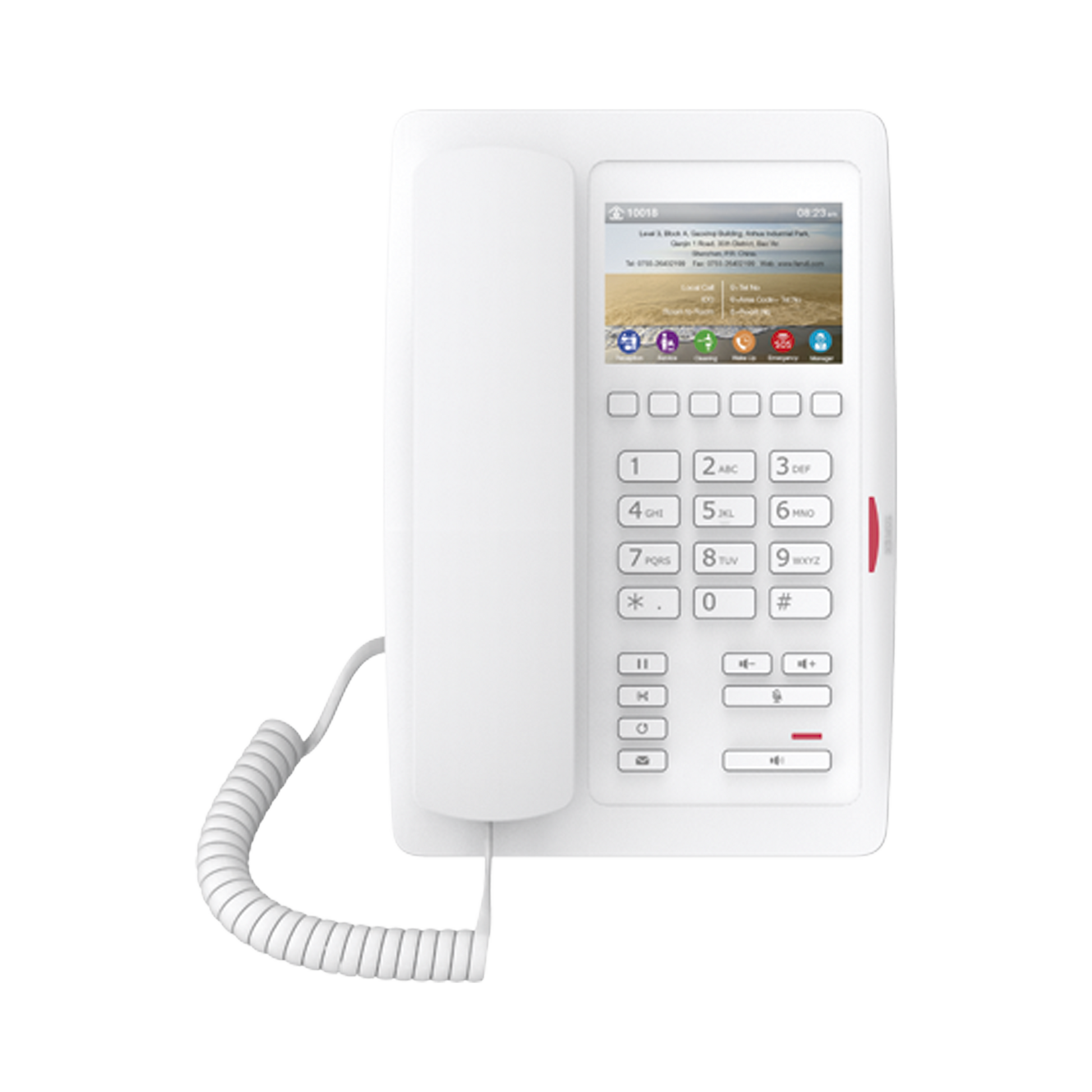 (H5 Color Blanco)TelÃ©fono para HotelerÃ­a, profesional de gama alta con pantalla LCD de 3.5 pulgadas a color, 6 teclas pr...