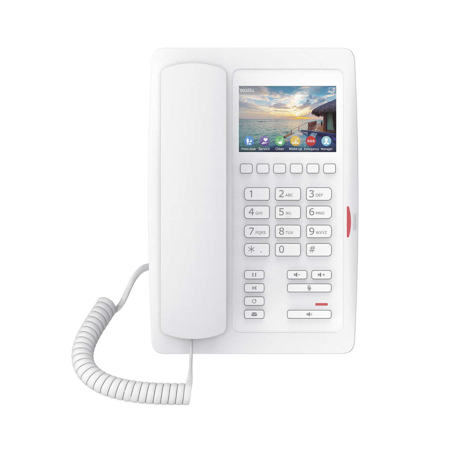 (H5W Color Blanco)TelÃ©fono IP WiFi para HotelerÃ­a, profesional de gama alta con pantalla LCD de 3.5 pulgadas a color, 6 ...