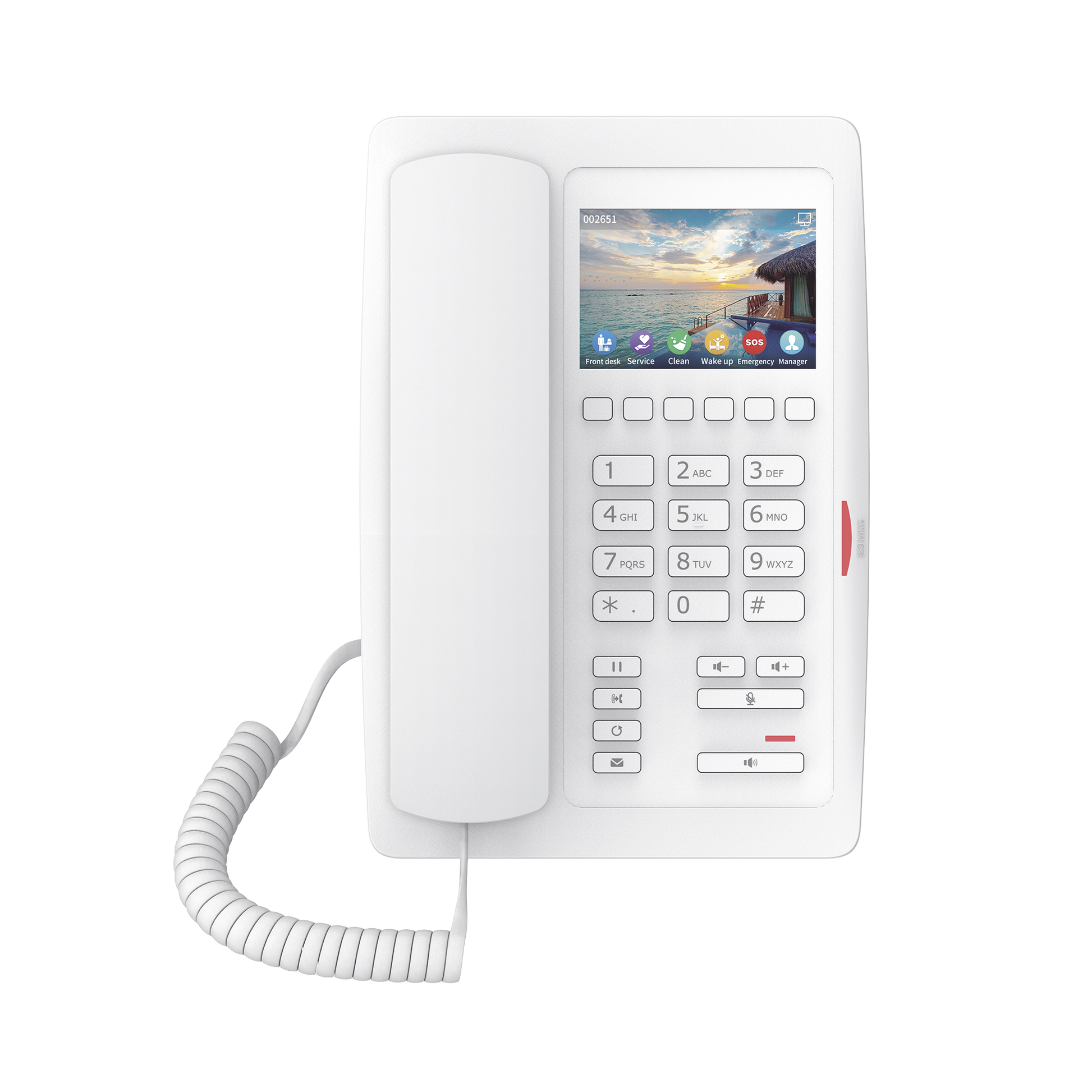 (H5W Color Blanco)TelÃ©fono IP WiFi para HotelerÃ­a, profesional de gama alta con pantalla LCD de 3.5 pulgadas a color, 6 ...