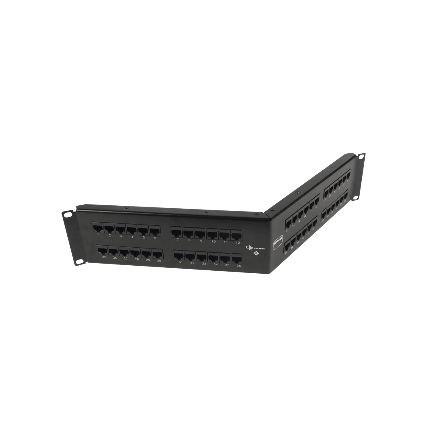 Patch Panel UTP HD6 Categoría 6, de 48 puertos, Angulado para alta densidad de puertos, 2UR
