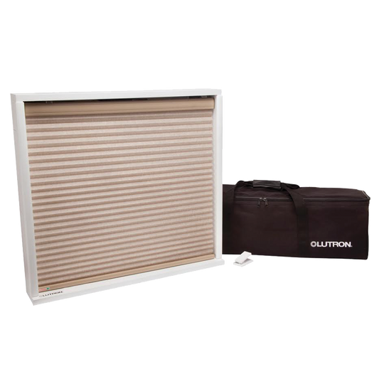 Demo de persiana Lutron / portÃ¡til, ideal para realizar presentaciones con sus clientes.