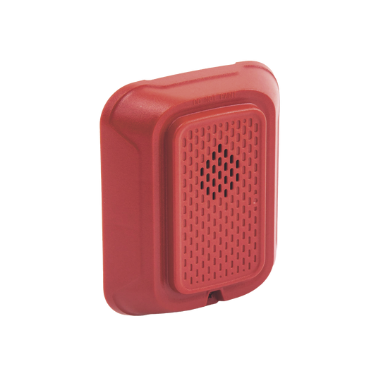 Sirena para Montaje en Pared, 12 a 24 Vcc, Color Rojo, Nuevo DiseÃ±o Moderno y Elegante y Menor Consumo de Corriente