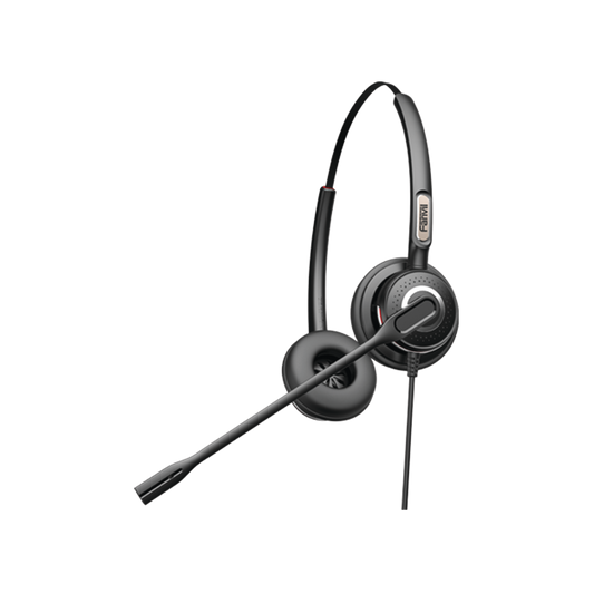 Diadema binaudal (duo) con tecnologÃ­a antishock para telÃ©fonos IP FANVIL y Polycom con micrÃ³fono de cancelaciÃ³n de ruido, larga durabilidad