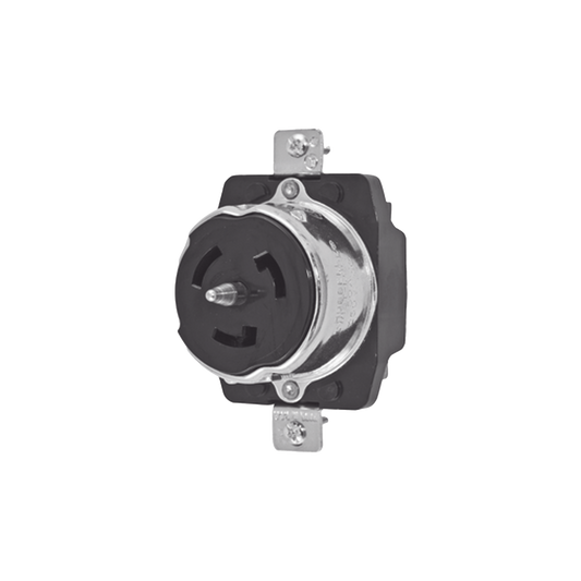 ReceptÃ¡culo TrifÃ¡sico con Bloqueo de Media Vuelta / 50 A 250 VCA / 3 Polos 4 Hilos / Grado Industrial / Color Negro.