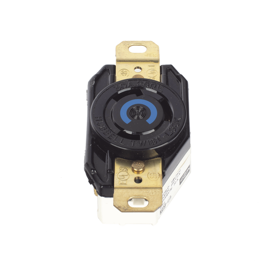 ReceptÃ¡culo de Media Vuelta Industrial 30 A 250 V CA 2 Polos 3 Hilos (Nema L6-30R) Color Negro.