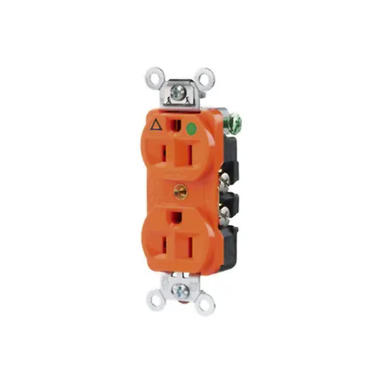 Contacto DÃºplex 15 A 125 V 2 Polos, 3 Hilos Color Naranja (Nema 5-15R). Grado Hospital.