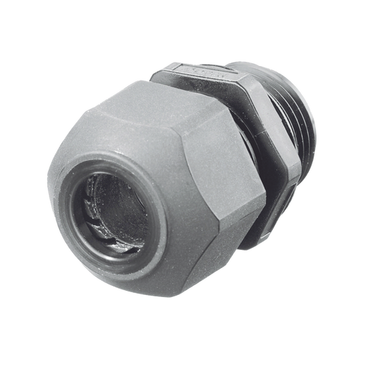 Conector de Cable, Estilo Europeo, para Conductores de 0.17" a 0.45", para Conduit 1/2", Color Gris.