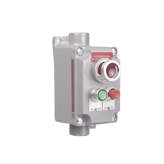EstaciÃ³n de Control Terminal con 2 Botones Pulsadores Rojo-Verde y Luz Piloto Roja / Entrada 1/2".