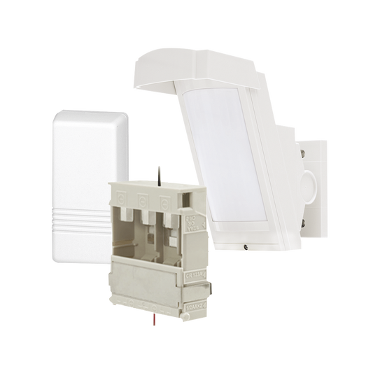 Detector de Movimiento PIR Antimascara / 100% Exterior /  InalÃ¡mbrico / Hasta 12 metros a 85Â°; de cobertura/ InstalaciÃ³n a 3 metros / Incluye transmisor 5816 para paneles Honeywell