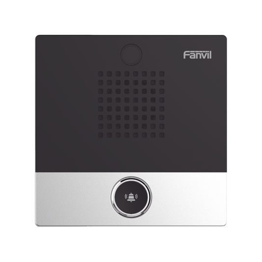 Mini Intercomunicador para hotelerÃ­a y hospitales, con diseÃ±o elegante, PoE, 1 botÃ³n, 1 relevador integrado de salida y entrada.