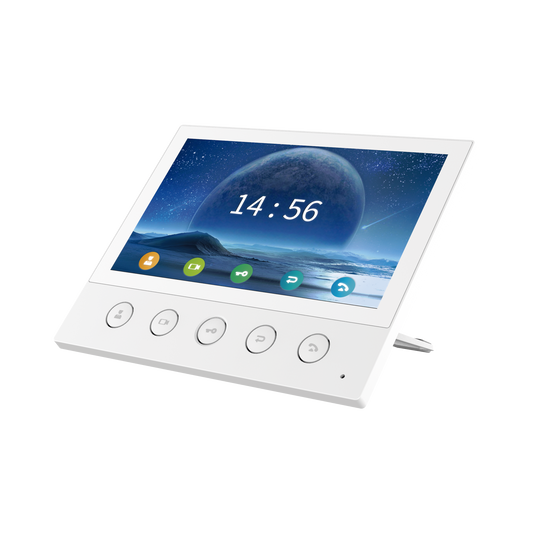 Monitor IP/SIP para interior, Wi-Fi, pantalla tÃ¡ctil de 7", audio de 2 vÃ­as, PoE, 8 interfaces de entrada de alarma.