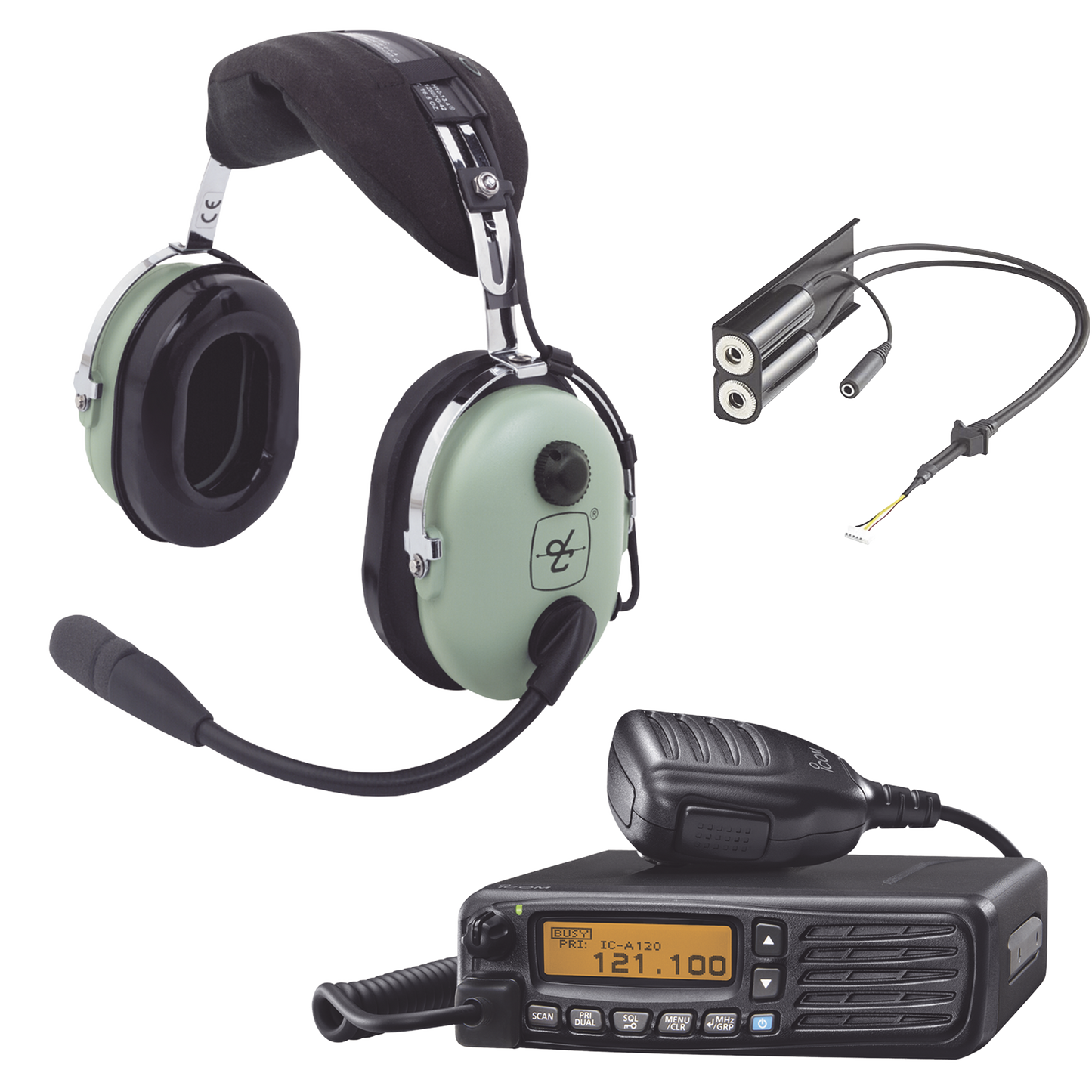 Kit Radio Movil AÃ©reo Icom con Auricular David Clark para AviaciÃ³n General