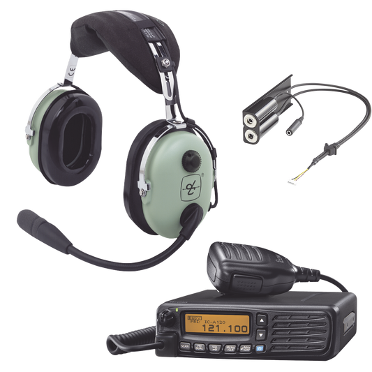 Kit Radio Movil AÃ©reo Icom con Auricular David Clark para AviaciÃ³n General