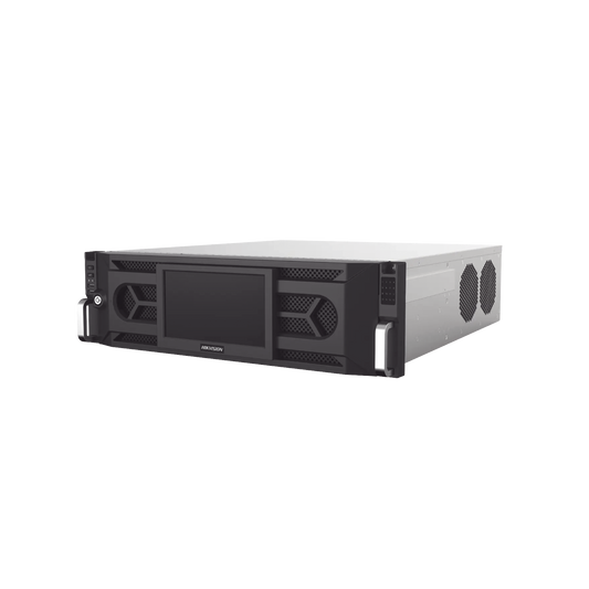 NVR 12 Megapixel (4K) / 128 Canales IP / 16 Bahías de Disco Duro / 4 Tarjetas de Red / Soporta RAID / Reconocimiento Fac