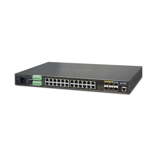 Switch Industrial Administrable Capa 2,  24 Puertos Gigabit, 4 Puertos Combo Gigabit SFP, 2 SFP+ 10G, Soporta Temperaturas de -40 a 75ÂºC