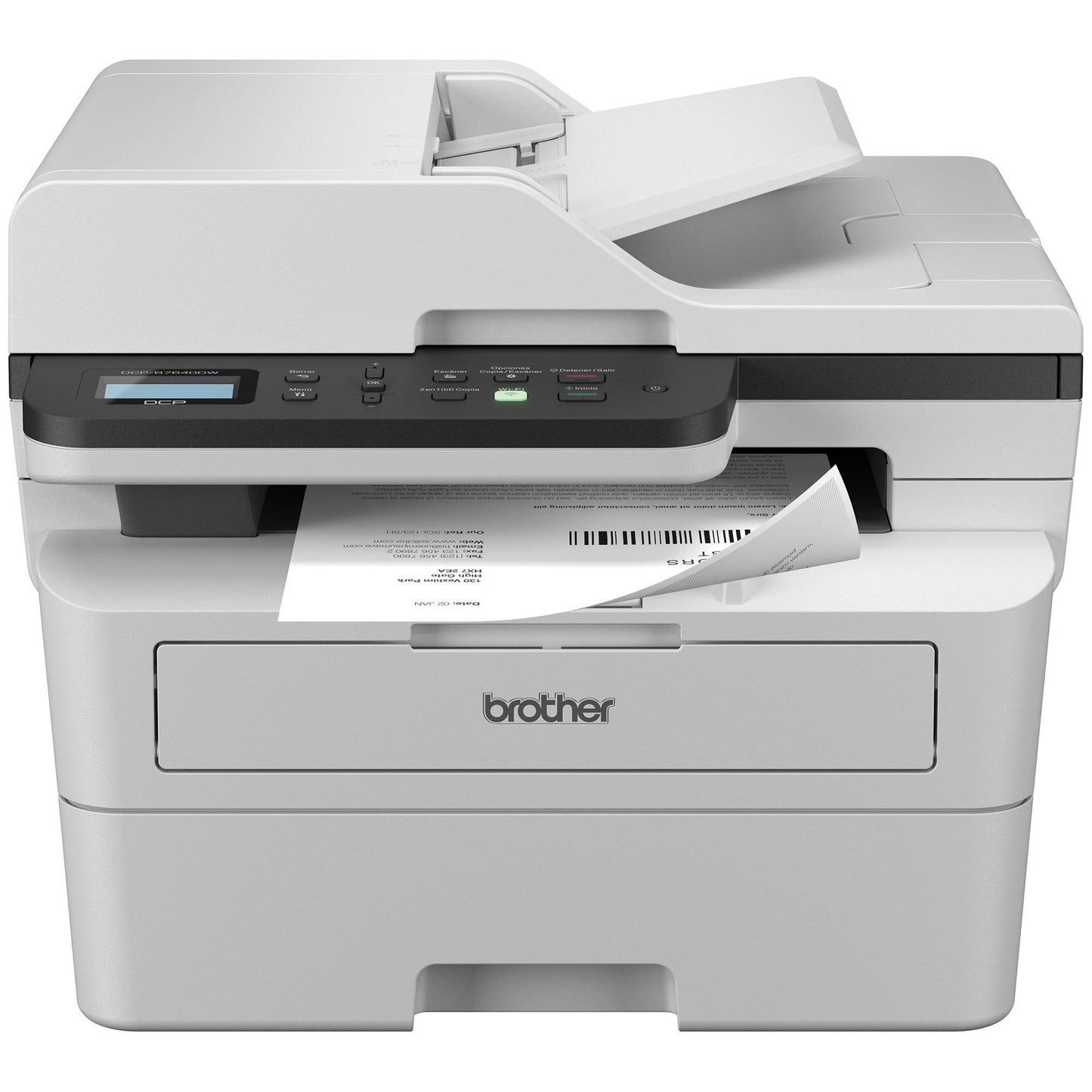 Multifuncional Láser Monocromático Brother DCPB7640DW, 36 ppm, Impresión Dúplex, Ethernet, Wifi 2.4/5GHz, Cama Plana Carta, Tóner de Bajo Costo