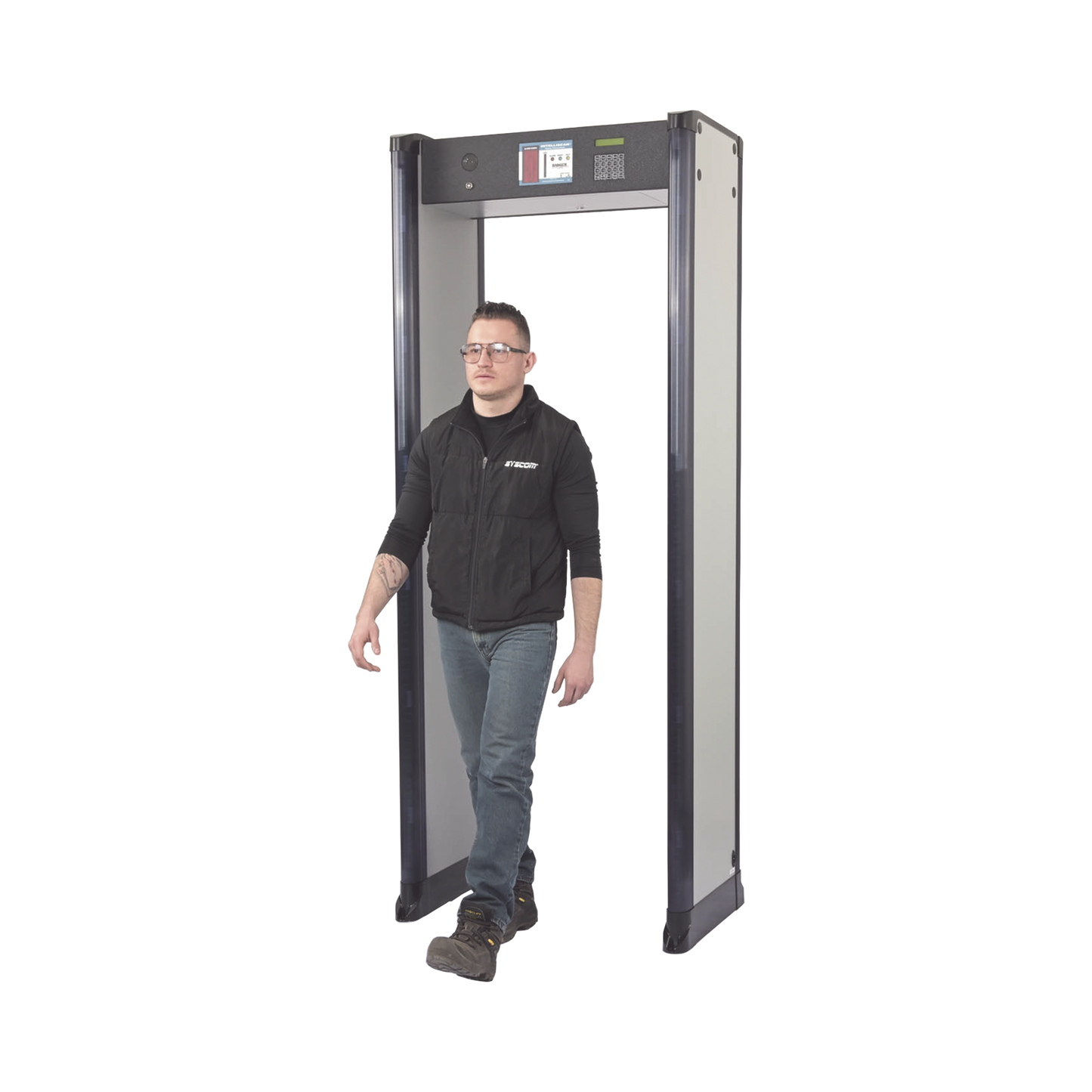 Arco Detector de Metales de 33 Zonas con Anclaje para Fijarse al Piso. Incluye Sensor IR para evitar falsas Alarmas / Certificado por la AdministraciÃ³n Federal de AviaciÃ³n de EE. UU. (FAA)