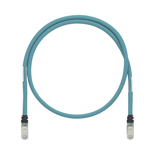 Patch Cord Cat6A de Grado Industrial 600V, Blindado SF/UTP, Calibre 26 AWG, Color Aqua, 60 cm. | PANDUIT