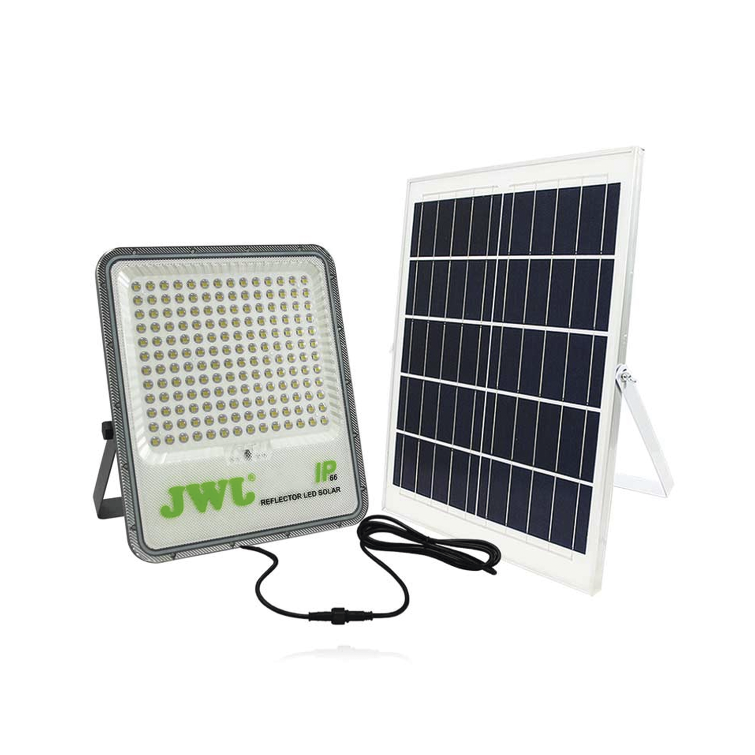 Reflector con Panel Solar 150 W / Medida Reflector 205 x 50 x 260 mm / 3.2 V CD / Medida Panel 350 x 16 x 350 mm / T.C.C