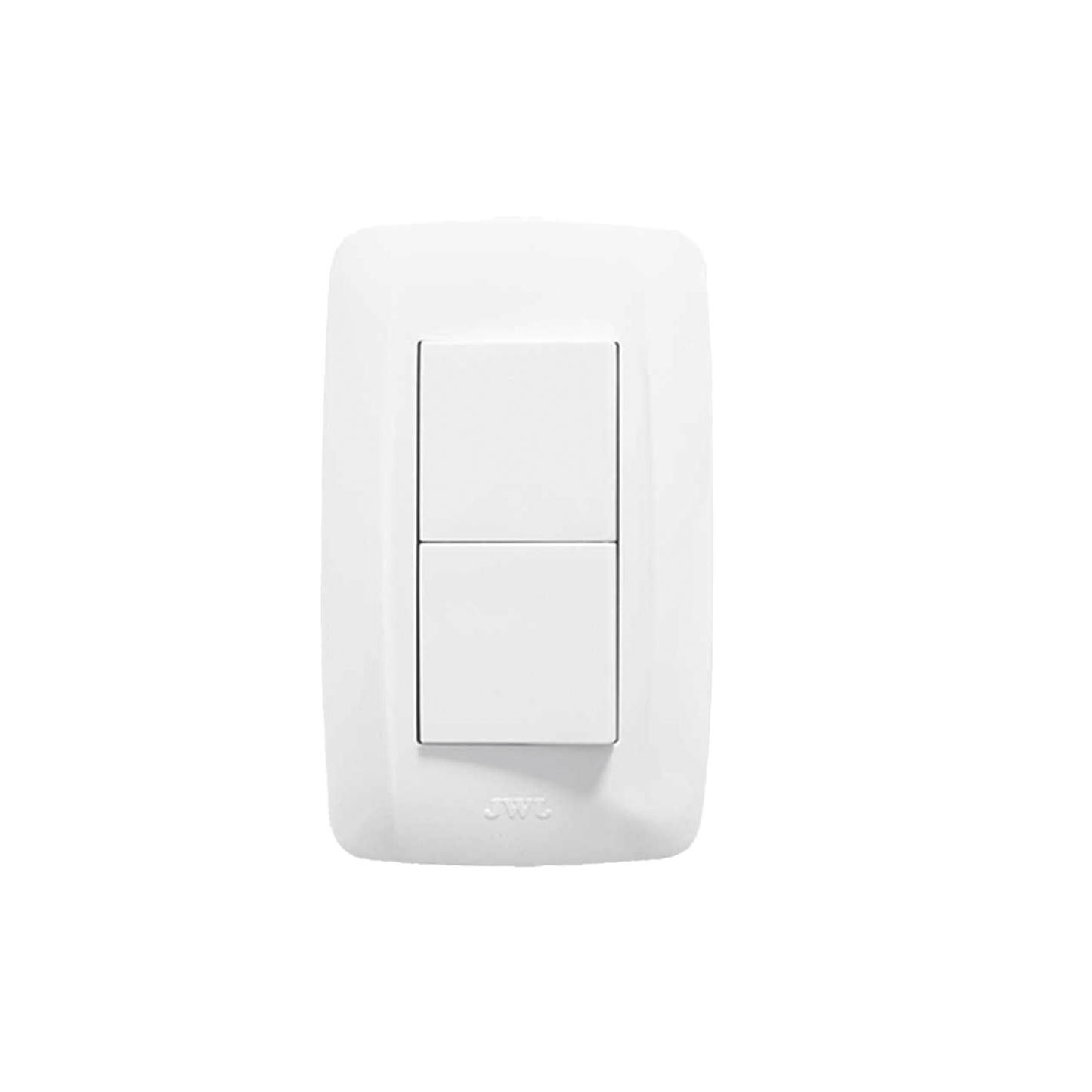 Placa con 2 Interruptores Sencillos 10 A/ 127 V CA ~ 60 Hz /  1 1/2 MÃ³dulos / Color Blanco.