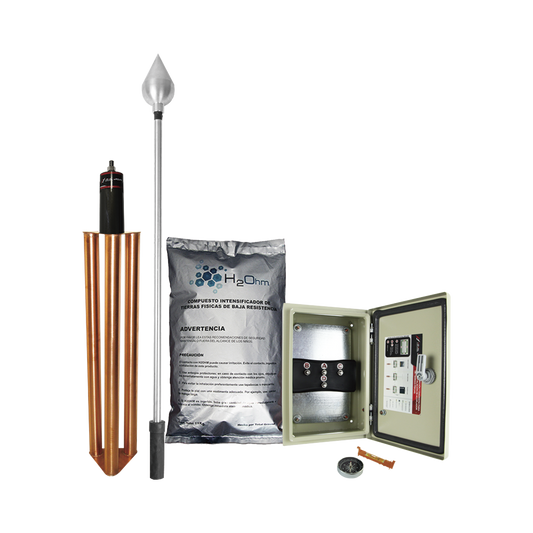 Kit de Pararrayo con Punta en Aluminio con DiÃ¡metro de ProtecciÃ³n de 160 metros.