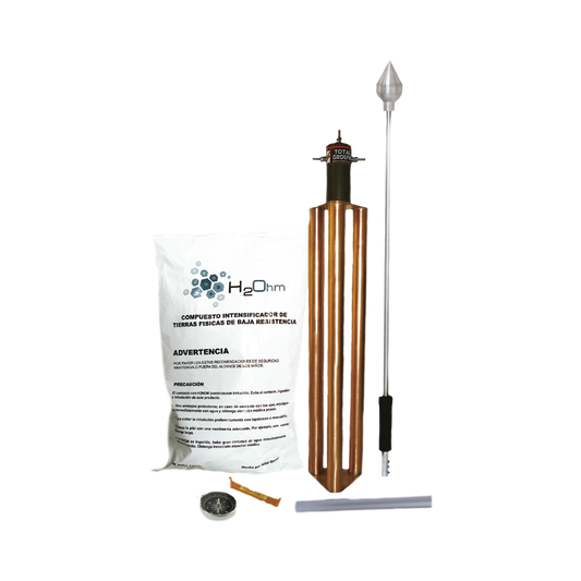 Punta Pararrayos para 80 m de DiÃ¡metro de ProtecciÃ³n con Electrodo y Mejorador de Terreno.