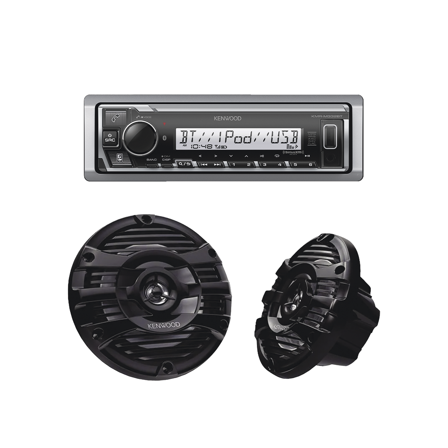 Kit de estéreo con Bluetooth KMR-M332BT | más Par de bocinas KFC-1653MRB | JVC KENWOOD