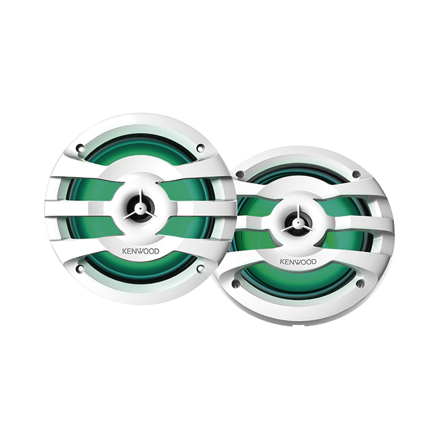 Par de altavoces fabricados en grado marinos en rejilla color blanco de 6.5" con iluminaciÃ³n led,  potencia mÃ¡xima de 260 W