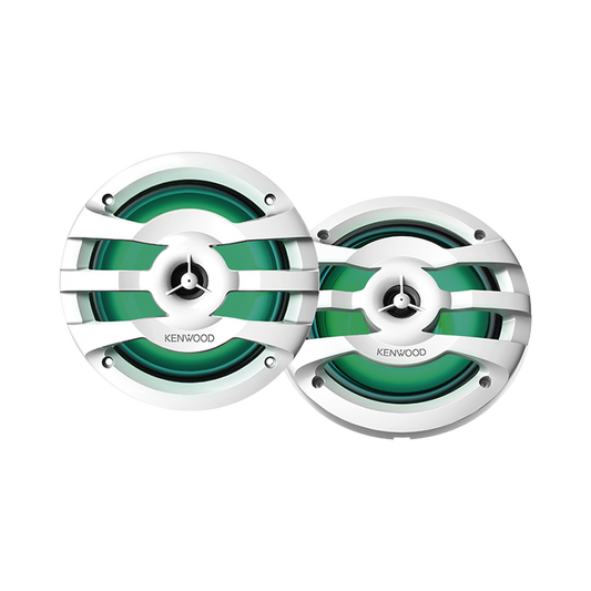 Par de altavoces fabricados en grado marinos en rejilla color blanco de 6.5" con iluminaciÃ³n led,  potencia mÃ¡xima de 260 W