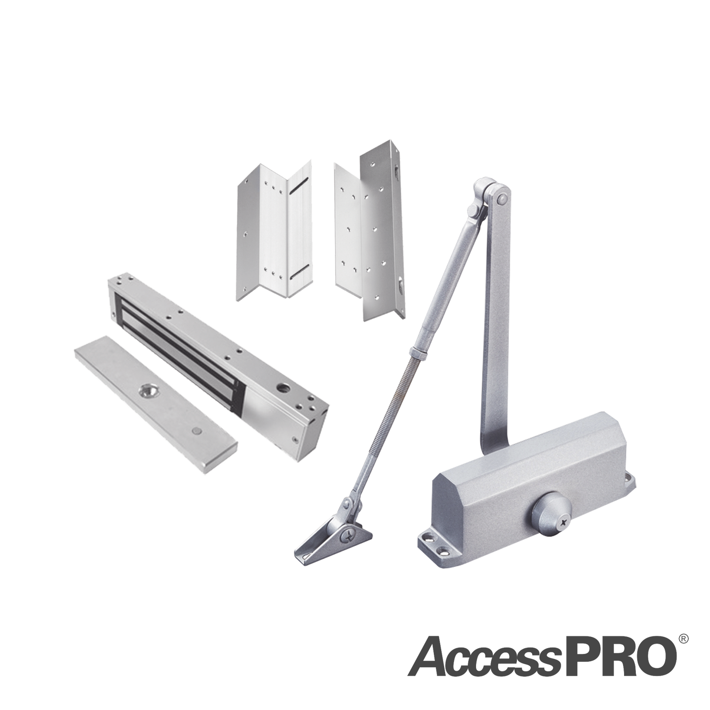 Kit Inc Chapa Magnetica De 600Lbs / Montaje Tipo Z Y L / Cierra Puertas